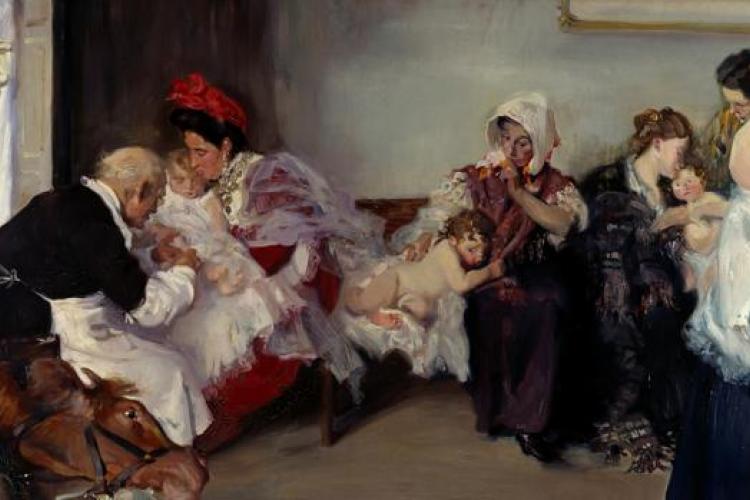 «Vacunación de niños» Borrás Avellá Vicente - Museo Nacional del Prado